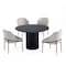 Manhattan Comfort Round Dining Set of 5, 47.24 in L, American Solid Ash Wood, Black 4-DT03DC052-WT - alternate 2